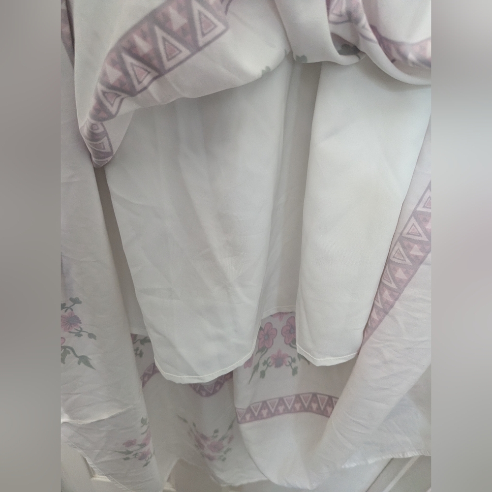 Floral Midi White & Pink Dress 0XL - Picture 5 of 7